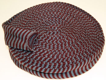 Rød-gråmeleret stribet 5cm tubestrik 1m